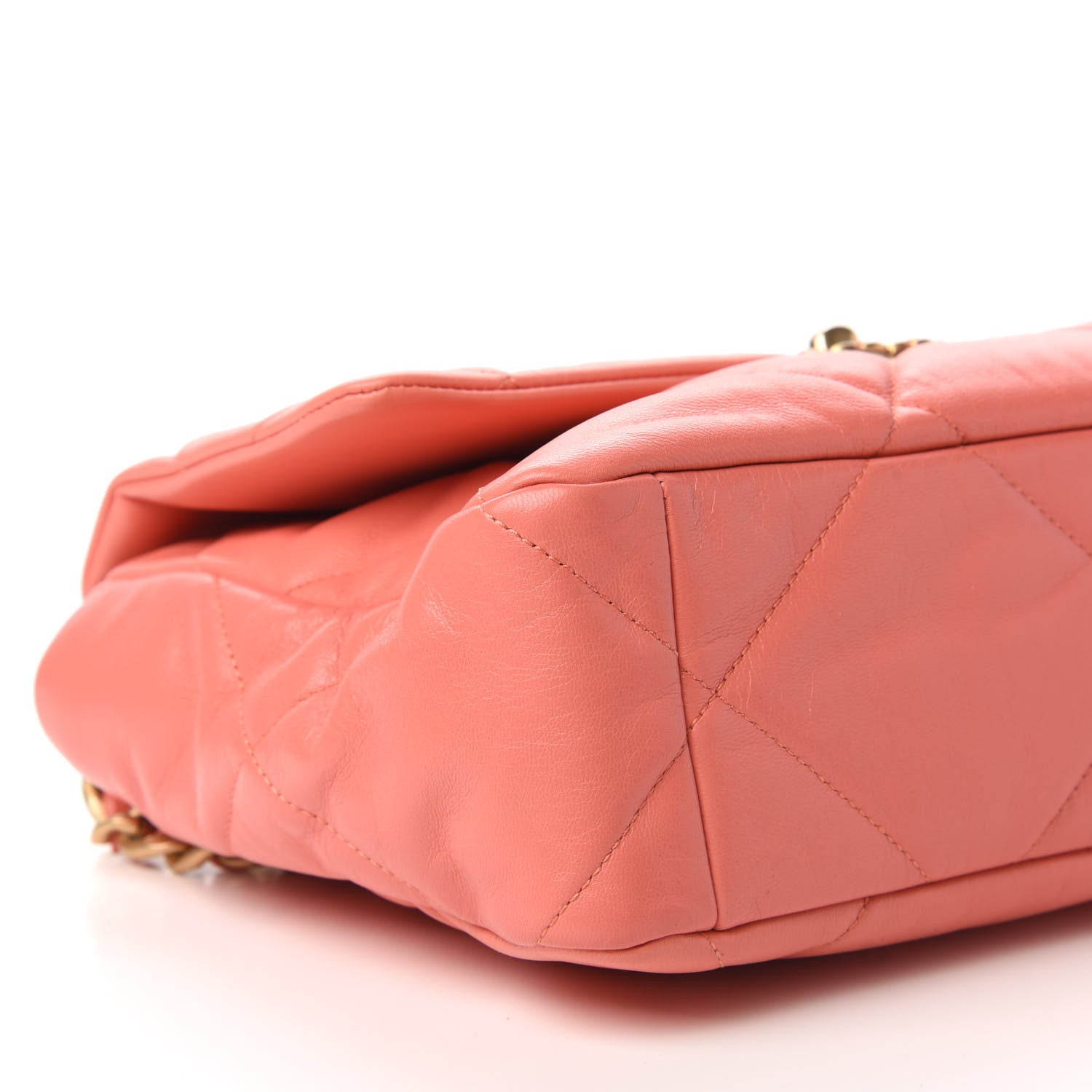 Chanel Goatskin Quilted Large Chanel 19 Flap Coral 6 of 10