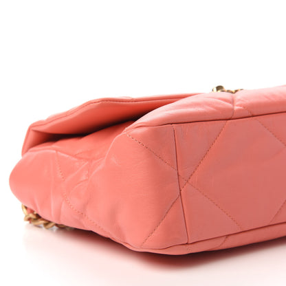 Chanel Goatskin Quilted Large Chanel 19 Flap Coral 6 of 10