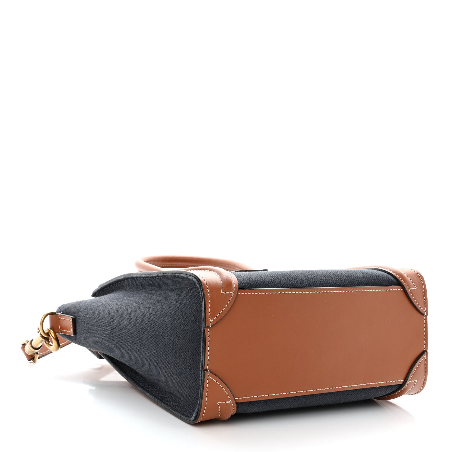 Celine Canvas Smooth Calfskin Nano Luggage Marine Tan 4 of 10