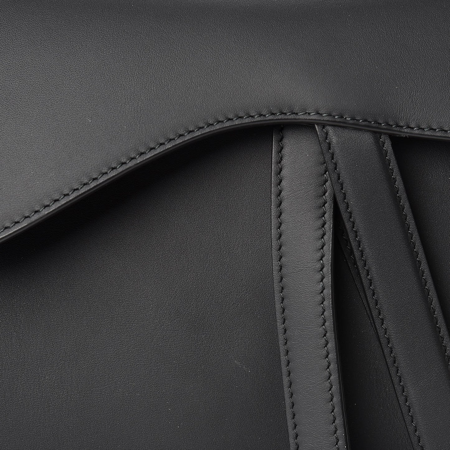 Ultra Matte Calfskin Saddle Bag Black
