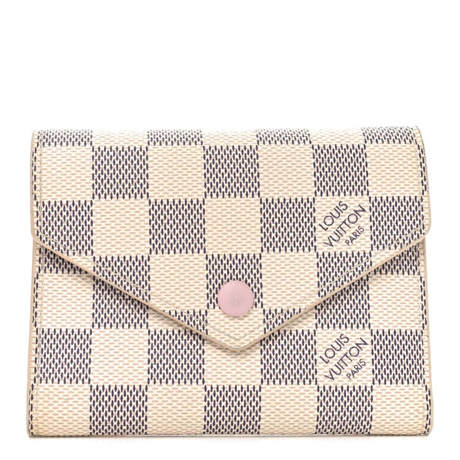 Louis Vuitton Damier Azur Victorine Wallet Rose Ballerine 1 of 6