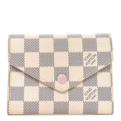 Louis Vuitton Damier Azur Victorine Wallet Rose Ballerine 1 of 6