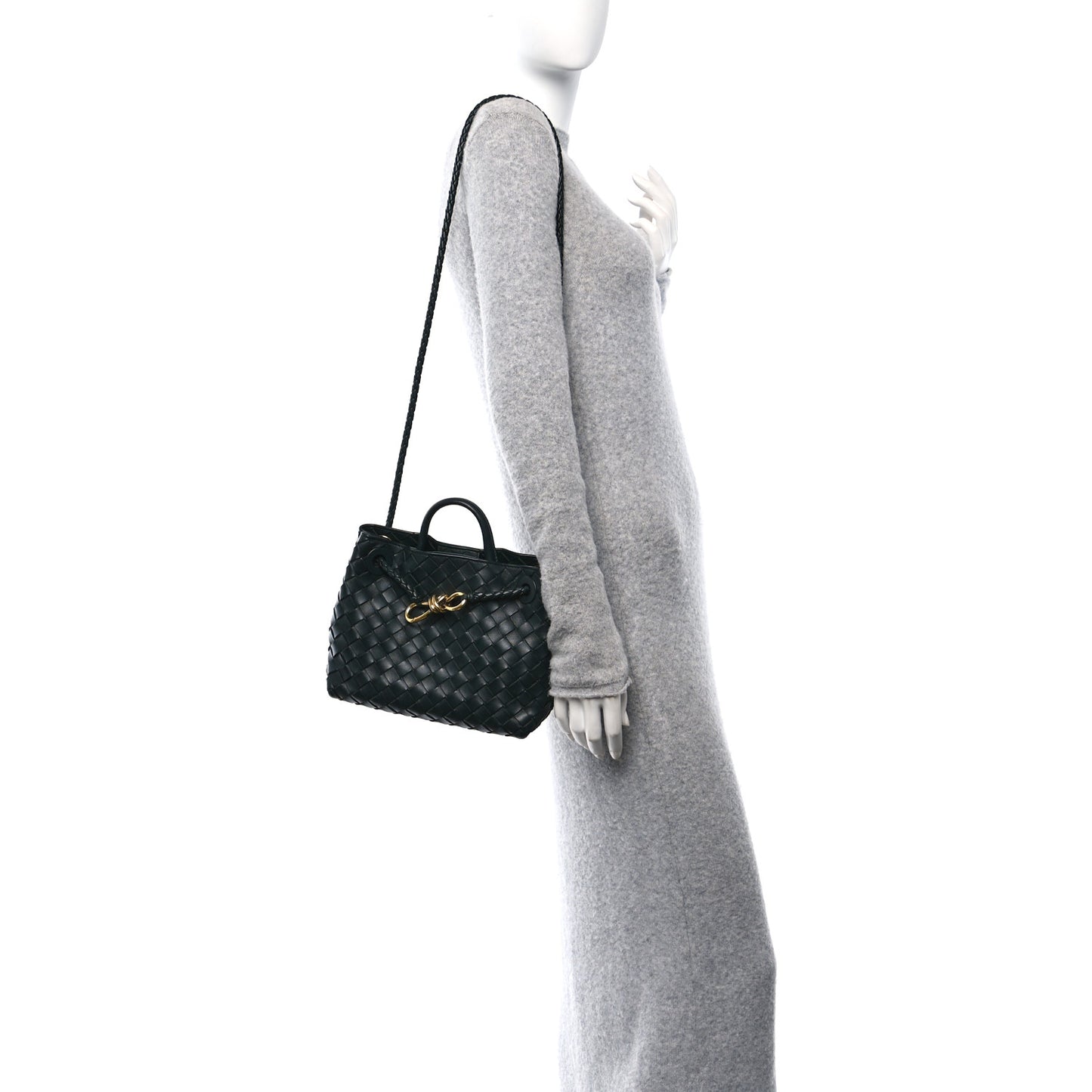 Nappa Intrecciato Small Andiamo Shoulder Bag Emerald Green