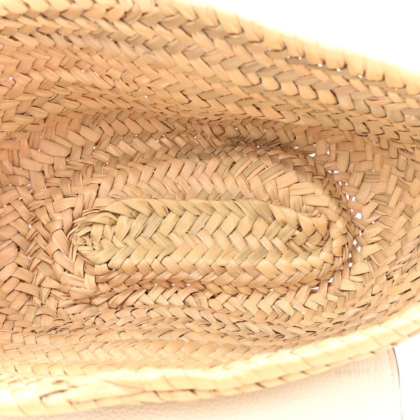 Raffia Calfskin Marcie Basket White