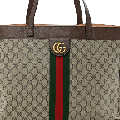 Gucci GG Supreme Monogram Web Ophidia Tote Brown 9 of 13
