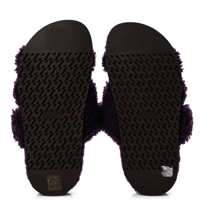 Hermes Woolskin Womens Chypre Sandals 36 Violet Fonce 6 of 9