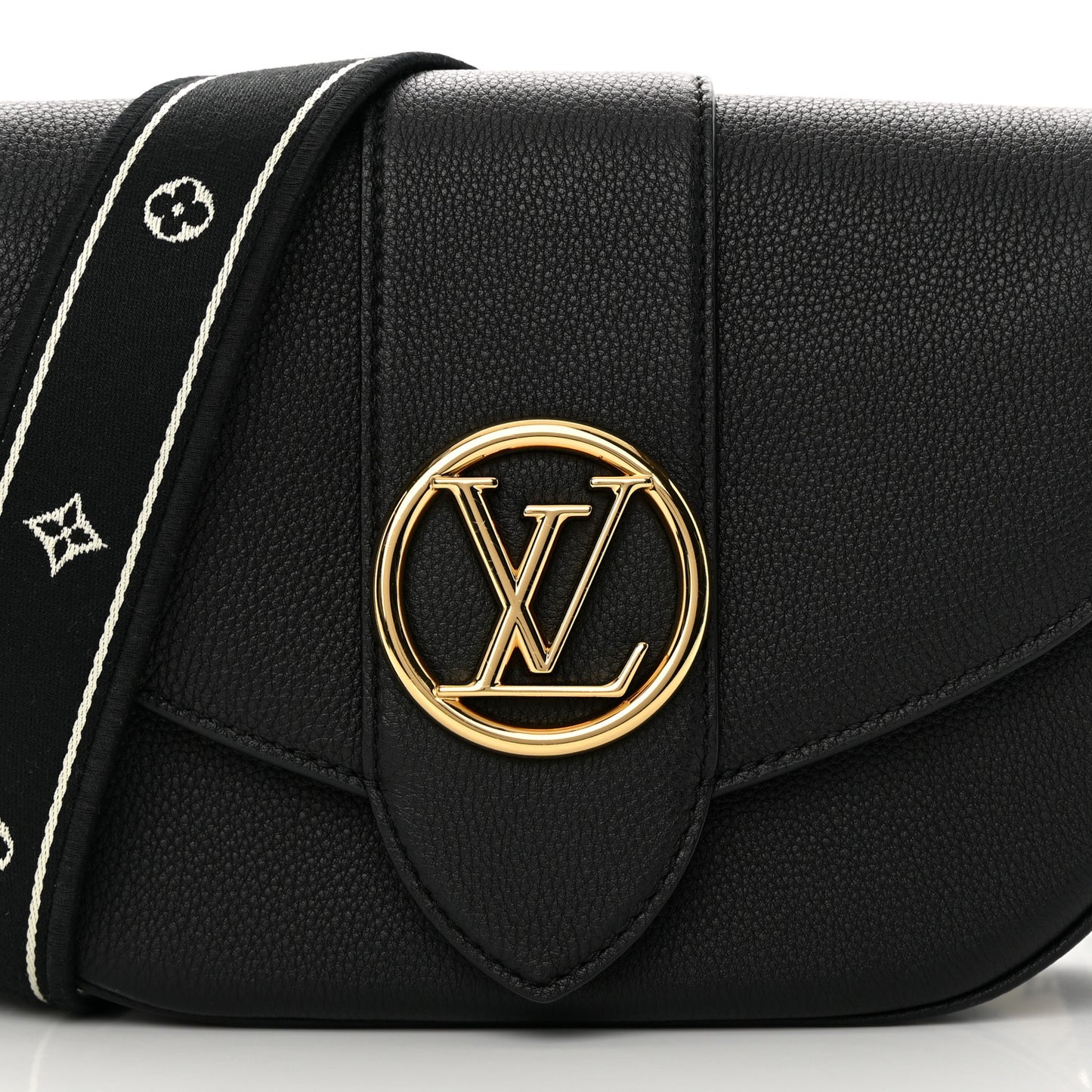 Grained Calfskin LV Pont 9 Soft MM Black