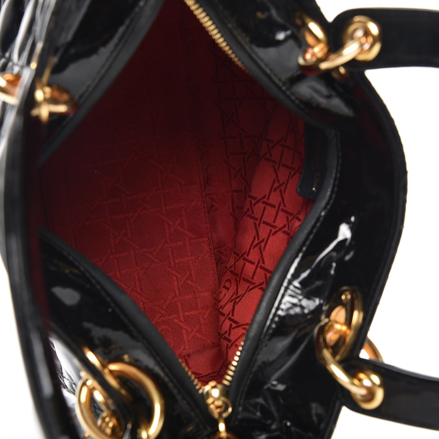 Christian Dior Patent Cannage Medium Lady Dior Black 6 of 8