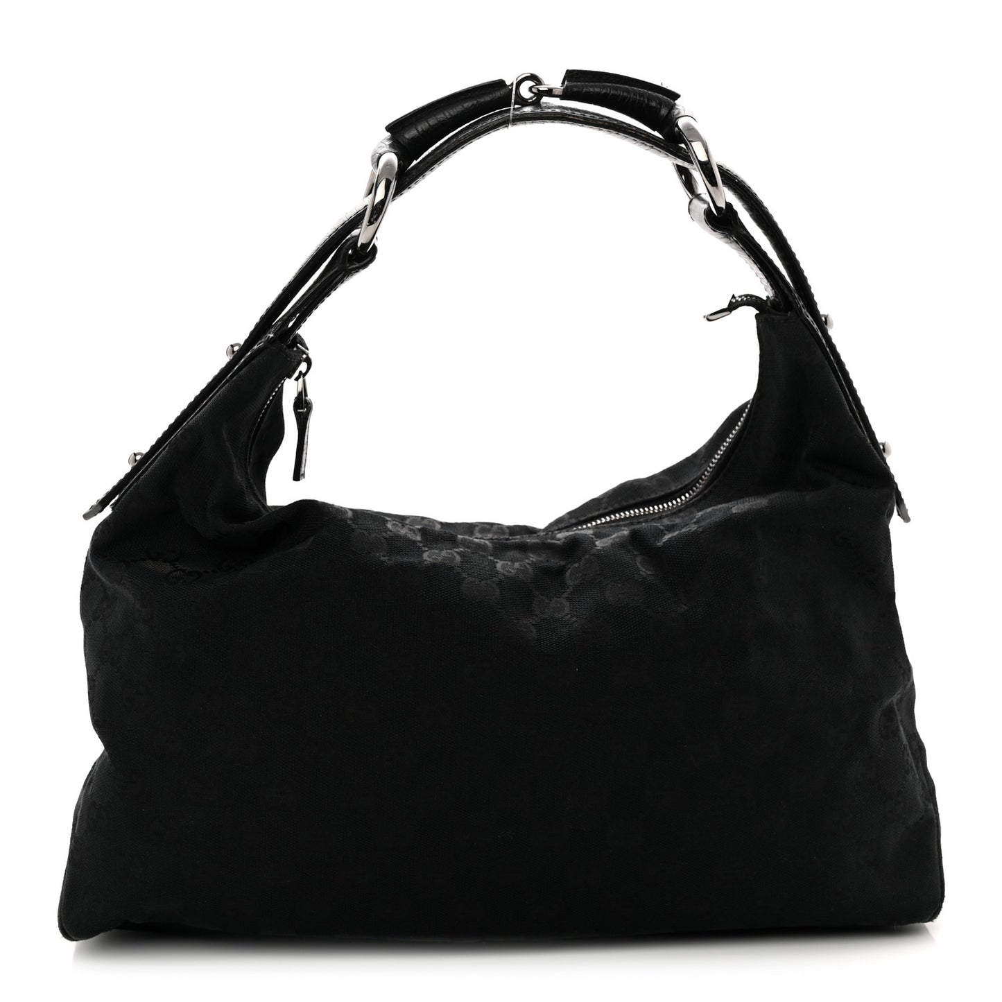 Monogram Medium Horsebit Chain Hobo Black