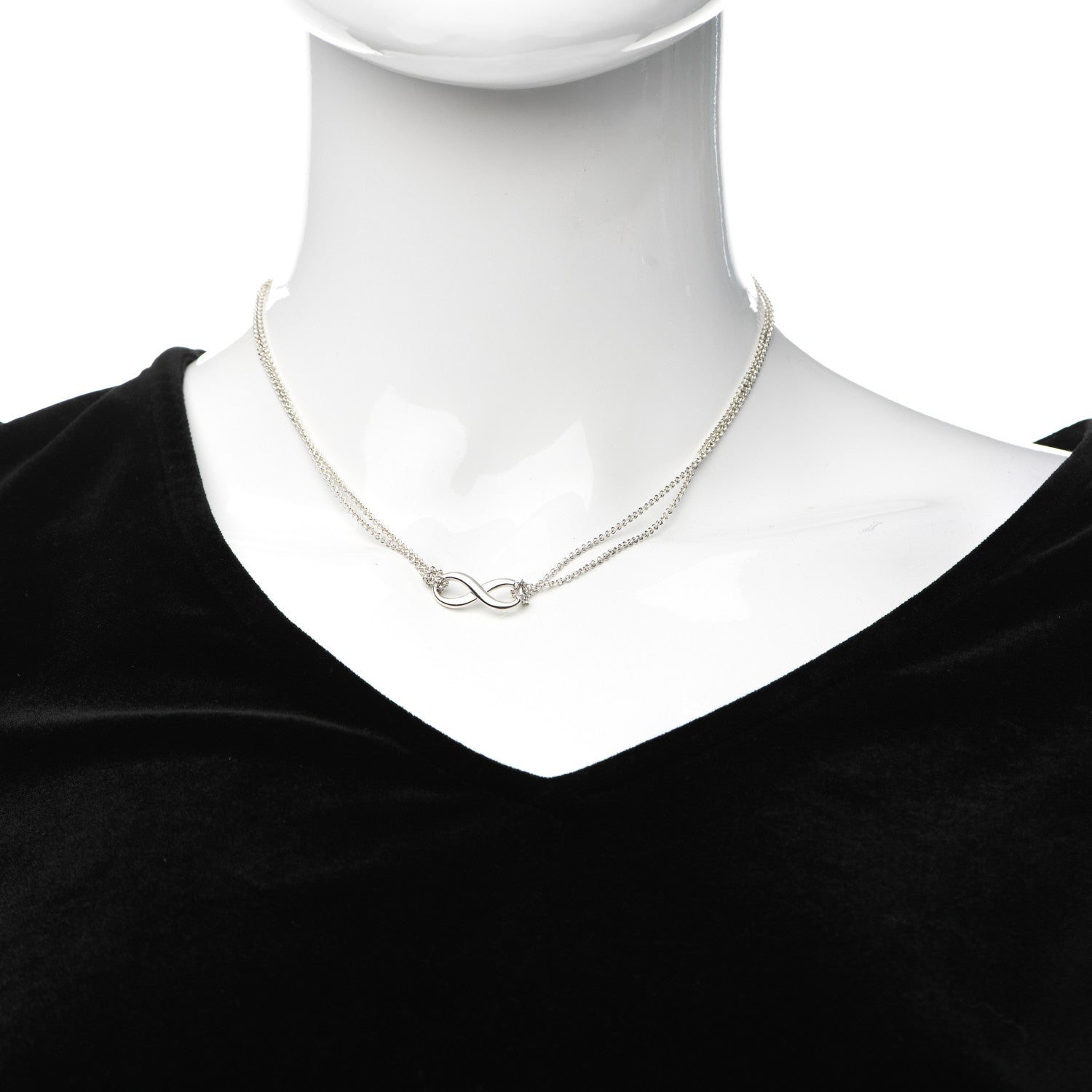 Tiffany Sterling Silver Infinity Pendant Necklace 2 of 6