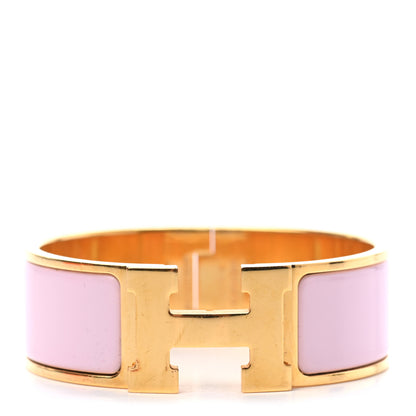 Hermes Enamel Wide Clic Clac H Bracelet GM Rose Dragee 1 of 3