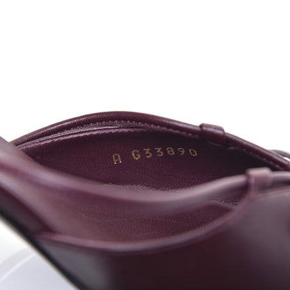 Chanel Lambskin Satin Slingback Cap Toe Bow Pumps 36.5 Burgundy Black 9 of 14