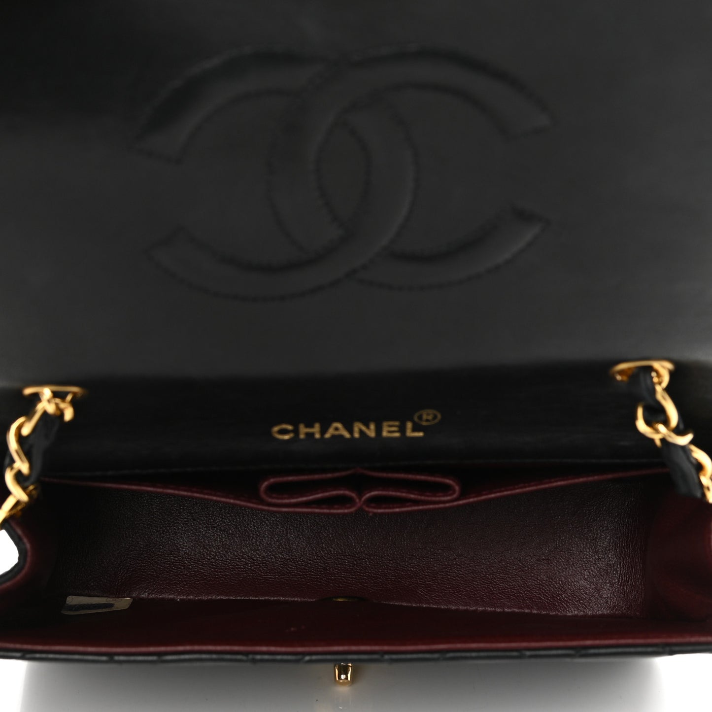 Lambskin Quilted Single Flap Black