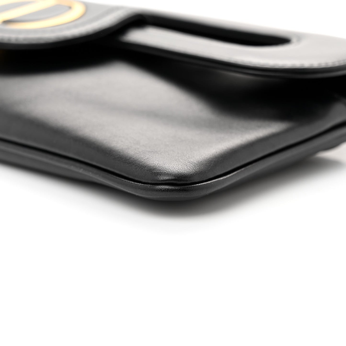 Smooth Calfskin Medium Diordouble Chain Bag Black