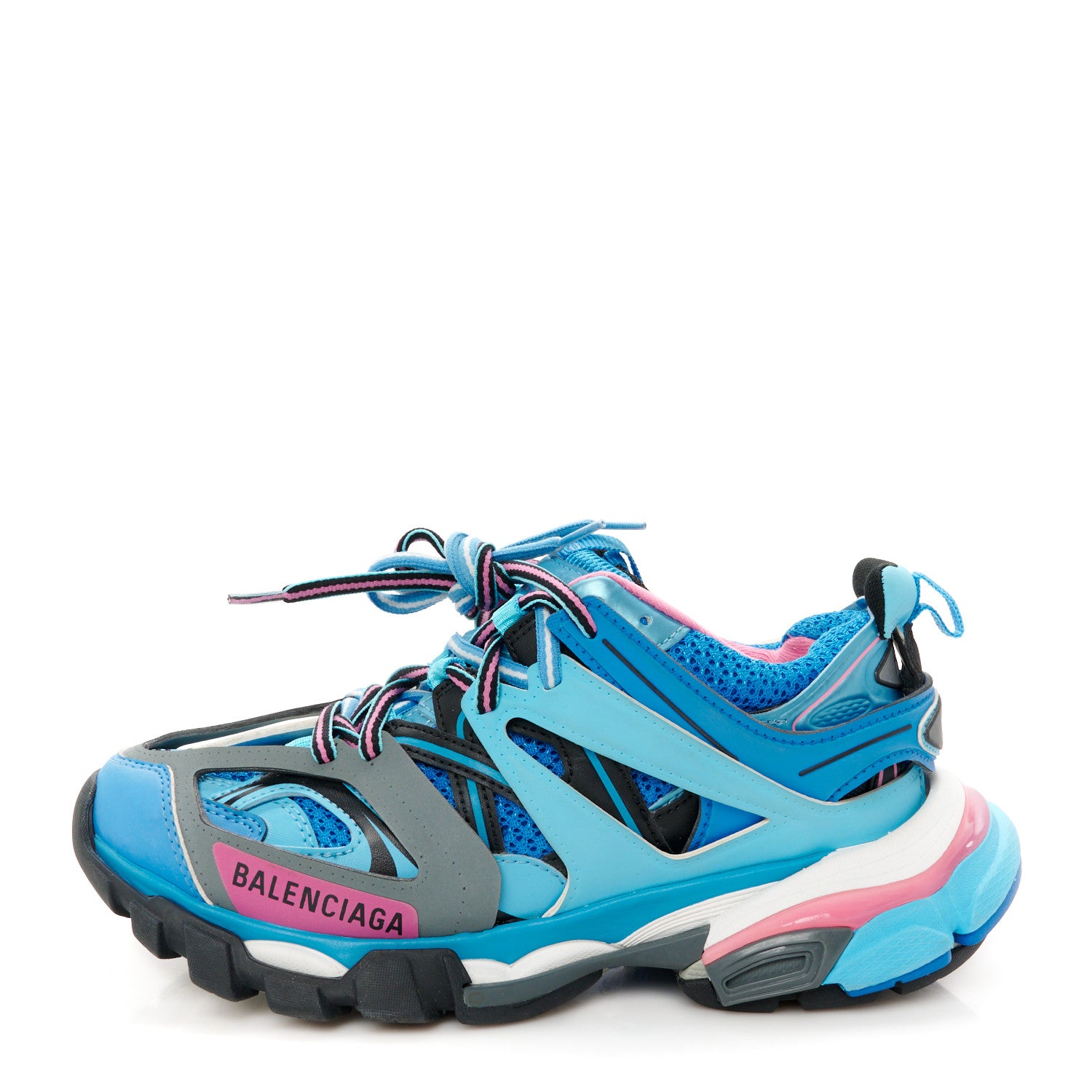 Balenciaga Mesh Nylon Womens Track Sneakers 35 Blue Black 1 of 9