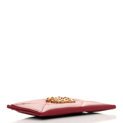 Chanel Goatskin Quilted Chanel 19 Card Holder Red 3 of 4