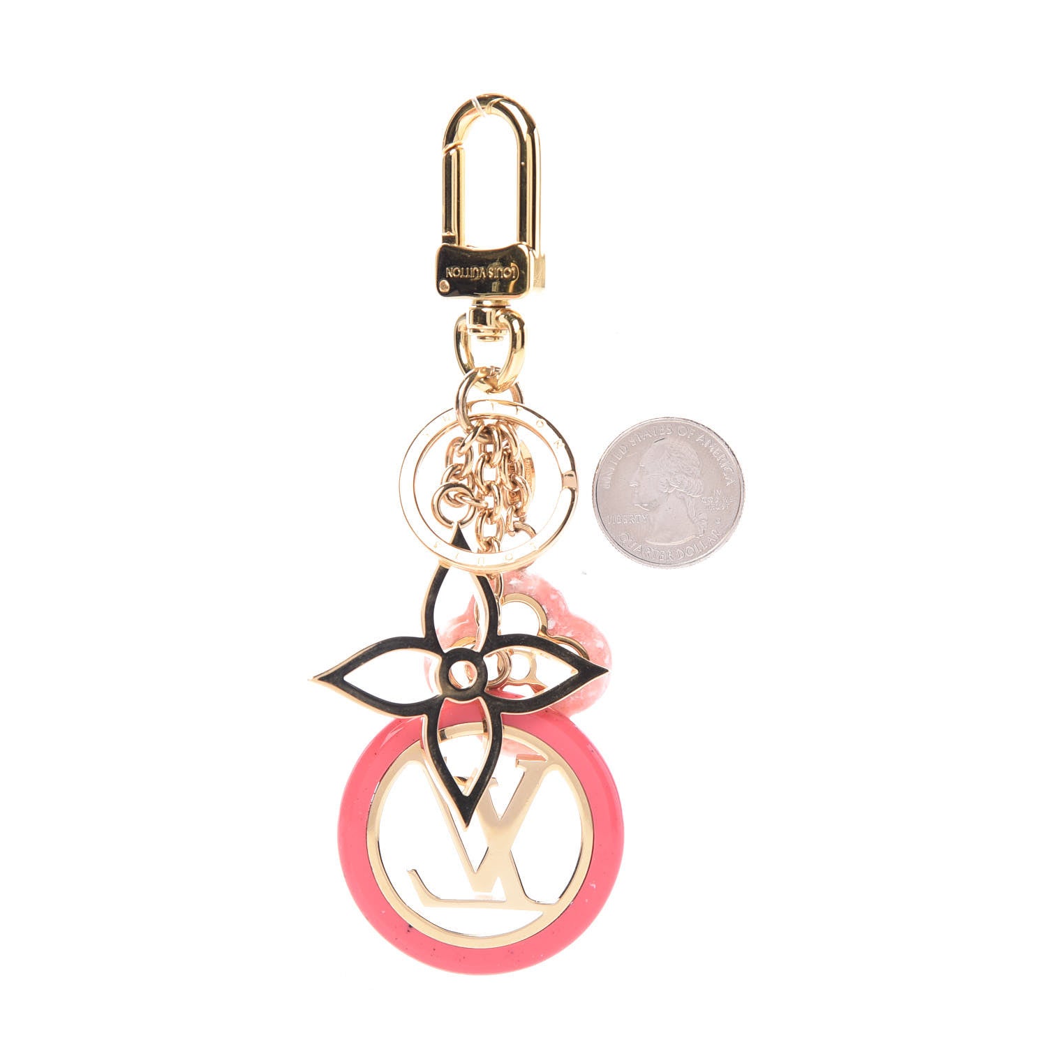 Louis Vuitton Colorline Bag Charm Key Holder Pink Glitter 2 of 3
