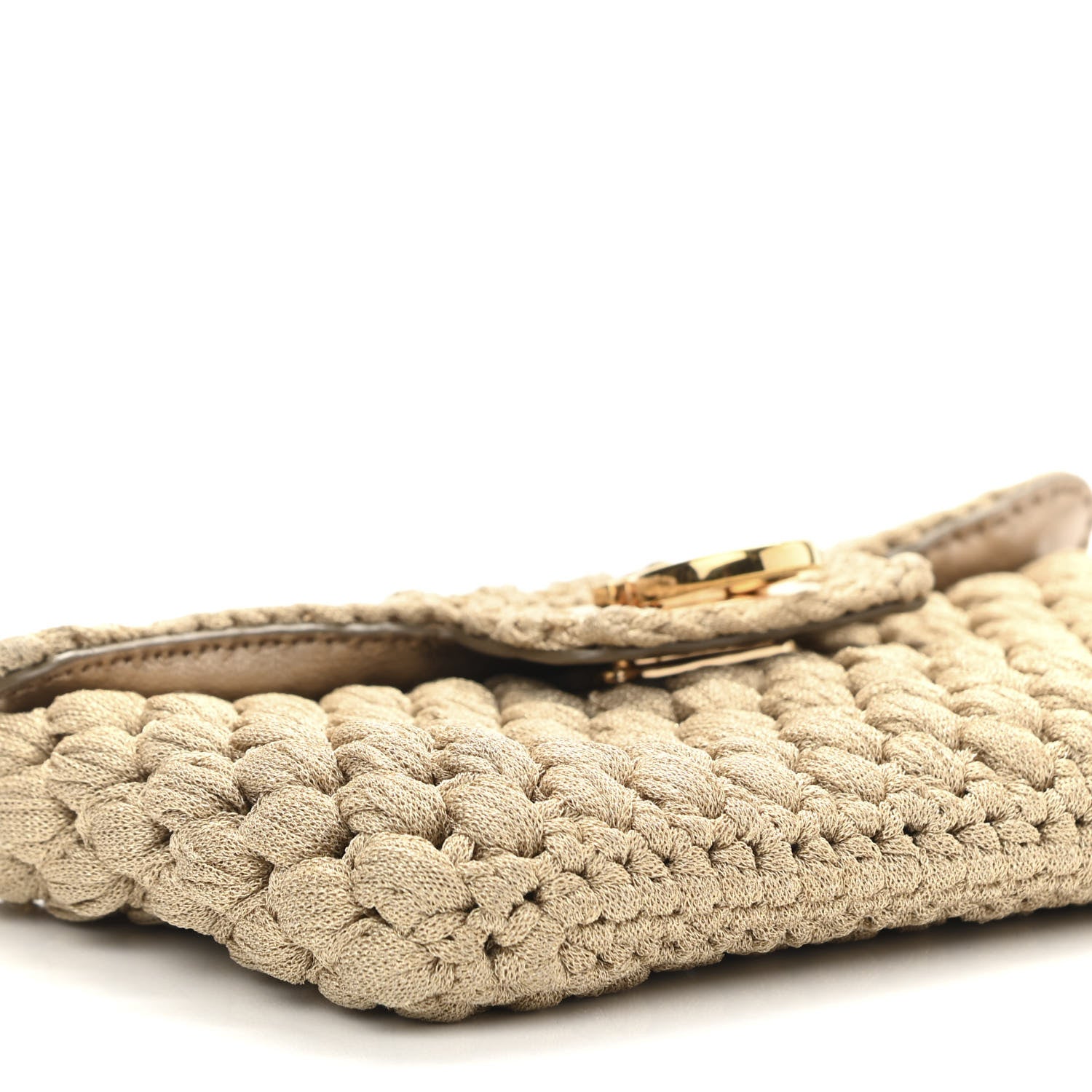 Salvatore Ferragamo Woven Fabric Shoulder Bag Beige 9 of 11