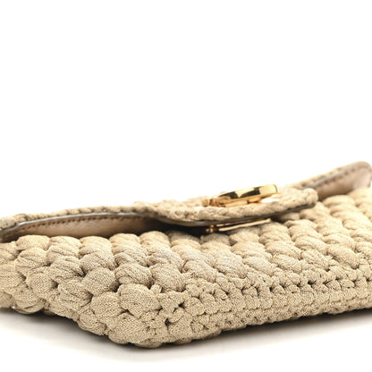 Salvatore Ferragamo Woven Fabric Shoulder Bag Beige 9 of 11