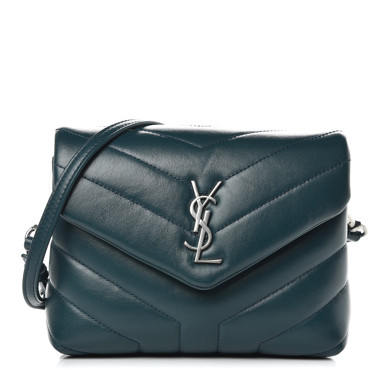 Calfskin Y Quilted Monogram Toy Loulou Satchel Dark Turquoise