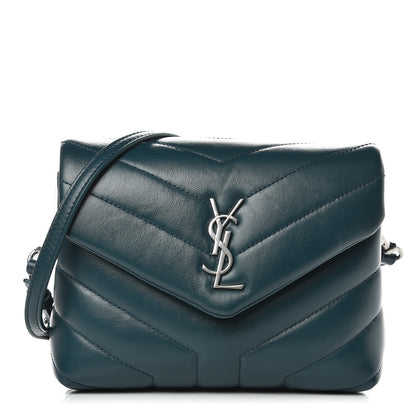 Saint Laurent Calfskin Y Quilted Monogram Toy Loulou Satchel Dark Turquoise 1 of 8