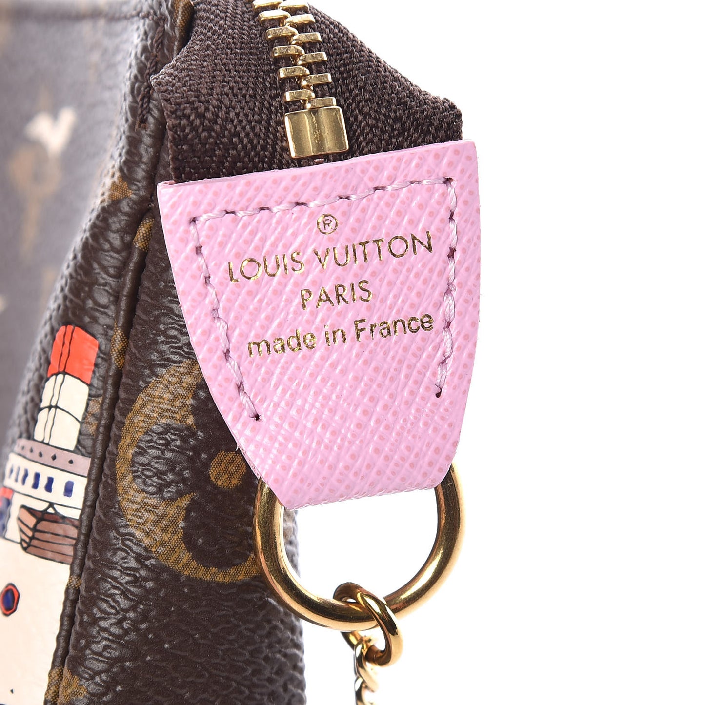 Monogram 2016 Christmas Animation Mini Pochette Accessories Rose Ballerine