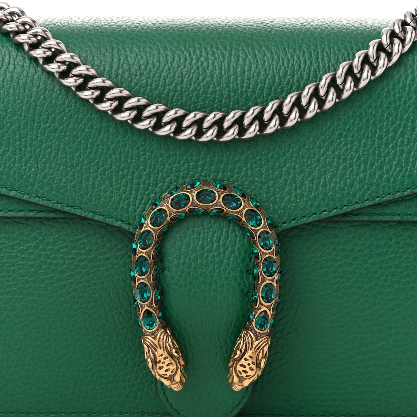 Pebbled Calfskin Small Dionysus Shoulder Bag Emerald