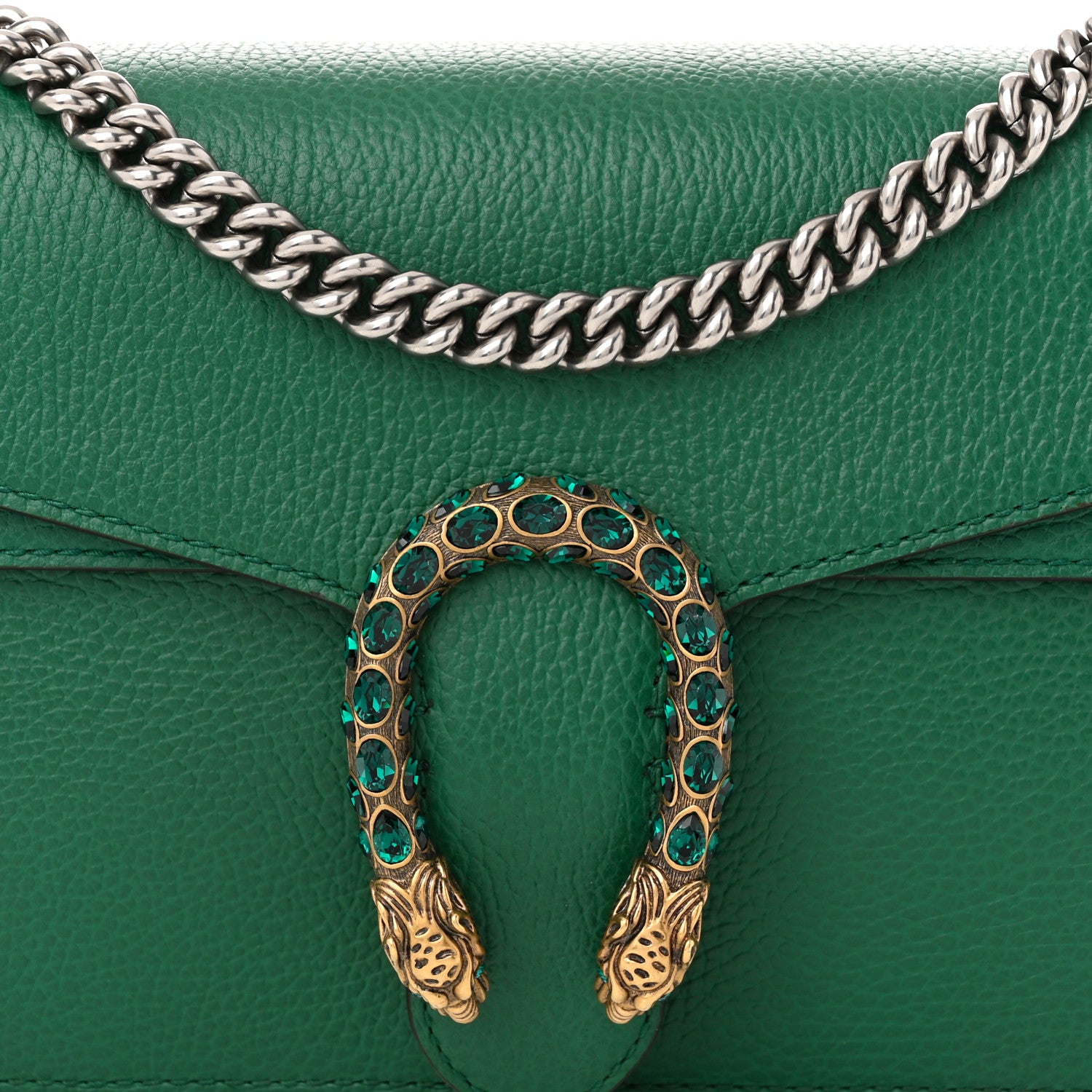 Gucci Pebbled Calfskin Small Dionysus Shoulder Bag Emerald 8 of 10