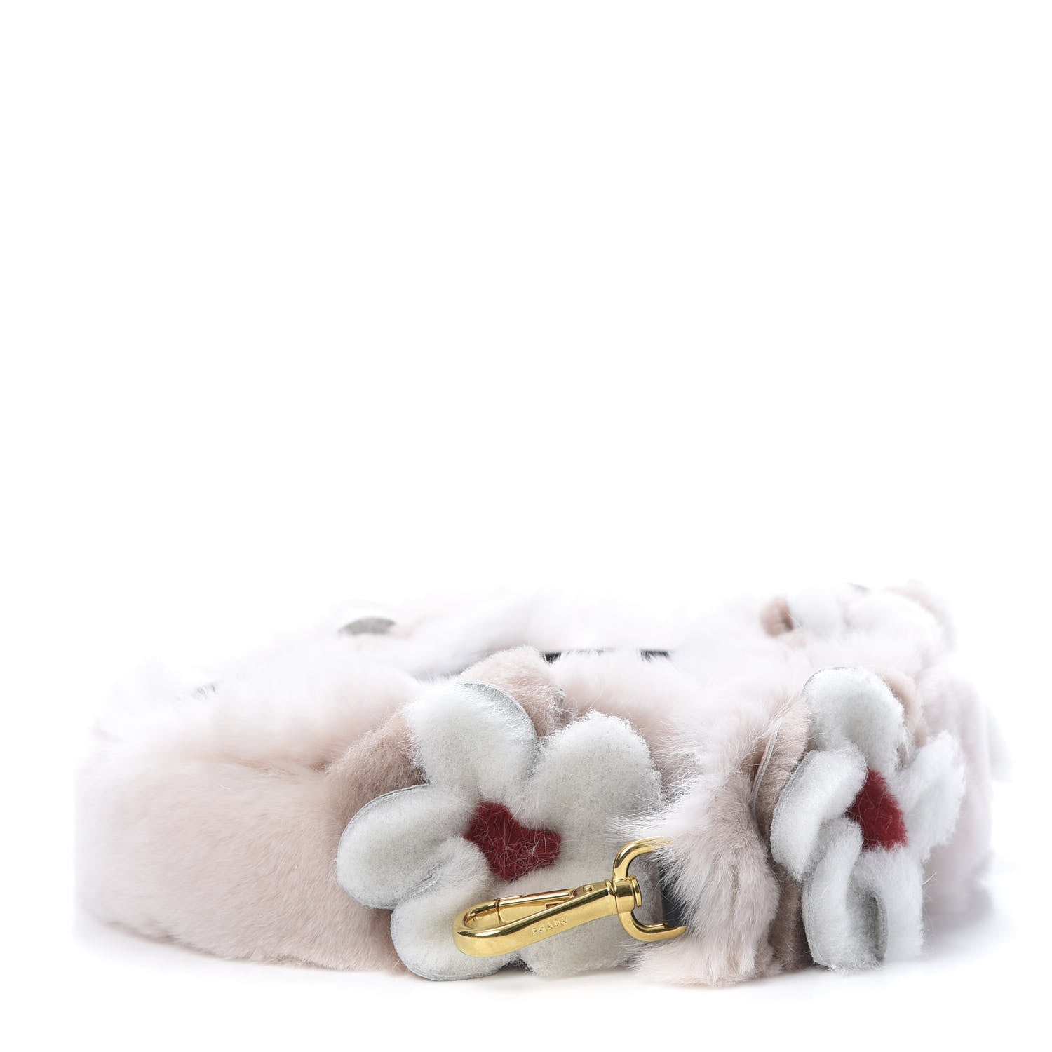 Prada Rabbit Fur Lapin Flowers Shoulder Strap Opale 1 of 5