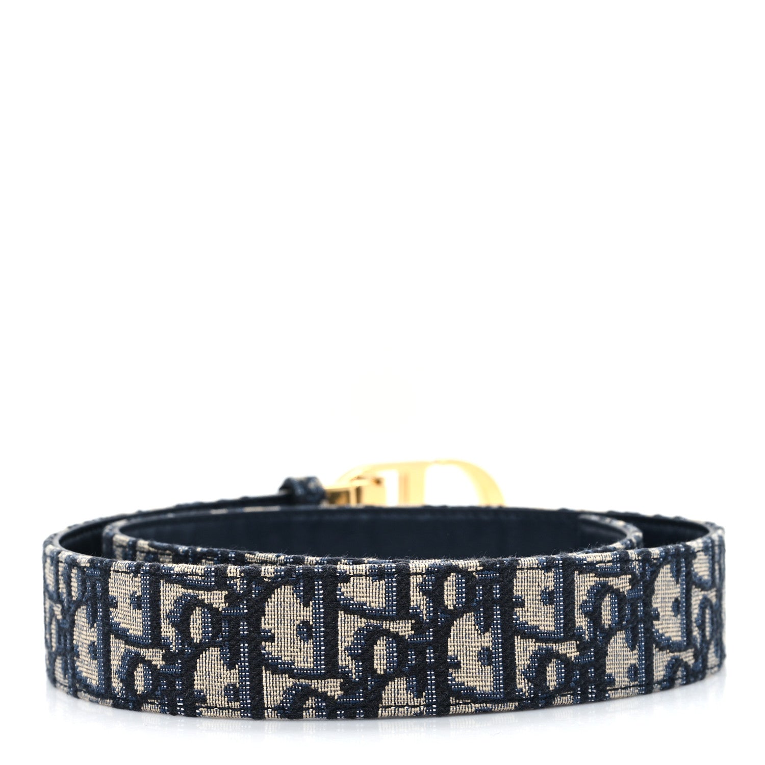 Christian Dior Oblique 30 Montaigne 35mm Belt 90 36 Blue 2 of 4