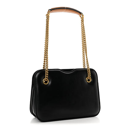 Fendi Vitello Glacier Karligraphy Pocket Shoulder Bag Black Gingerbread 3 of 10