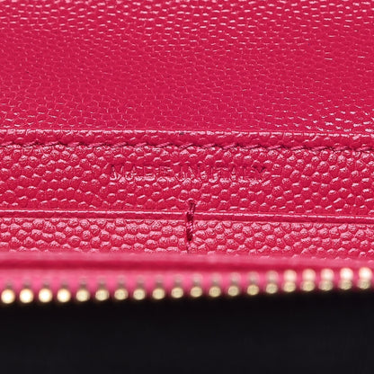 Saint Laurent Grain De Poudre Matelasse Chevron Monogram Flap Wallet Bubblegum 7 of 12