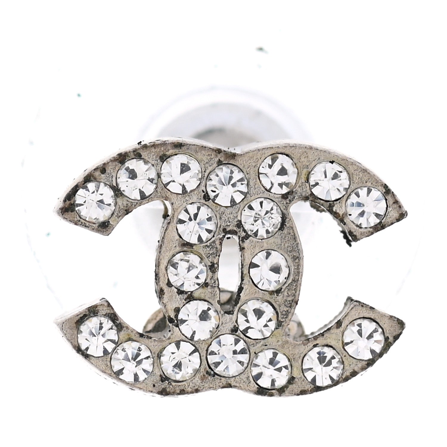 Chanel Crystal CC Earrings Silver 6 of 7