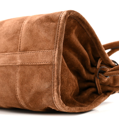 Prada Suede Triangle Medium Bonnie Shoulder Bag Cacao 11 of 15