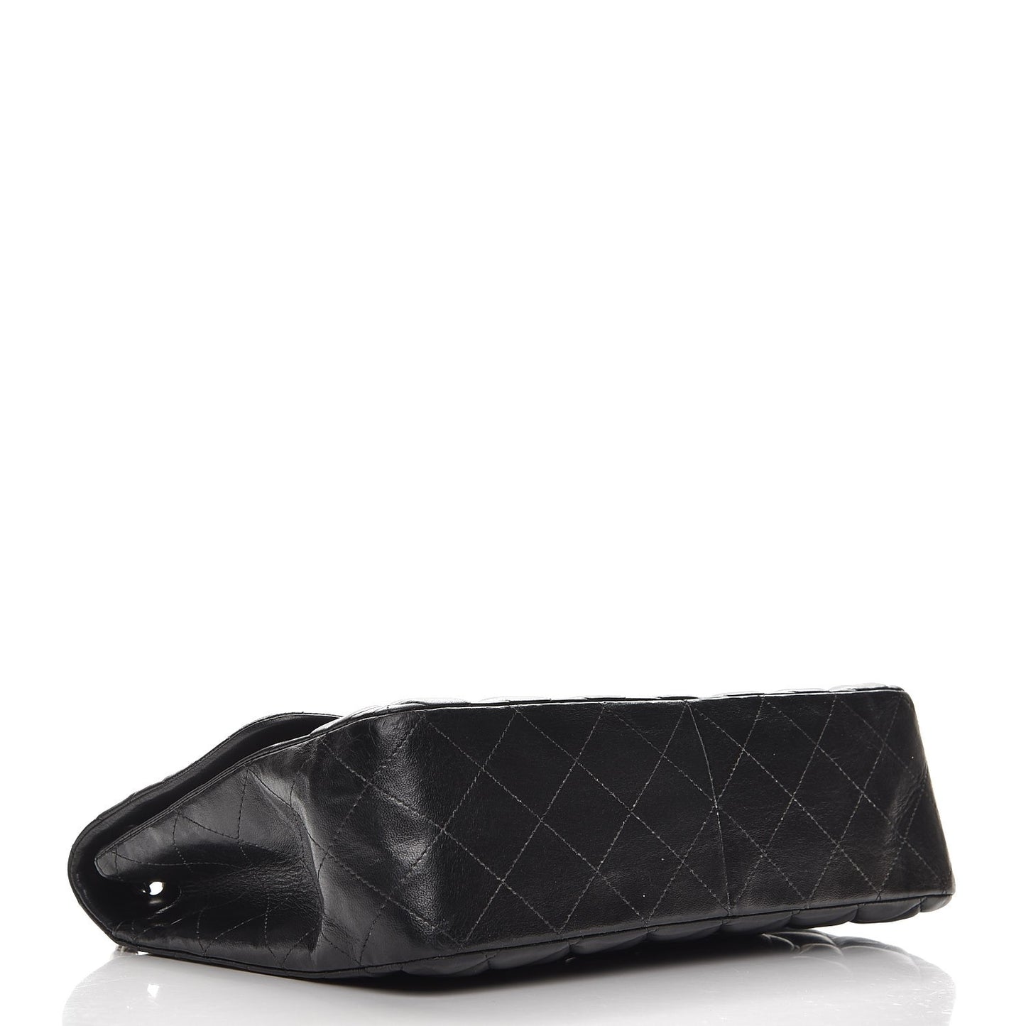 Lambskin Quilted Jumbo Single Flap Black