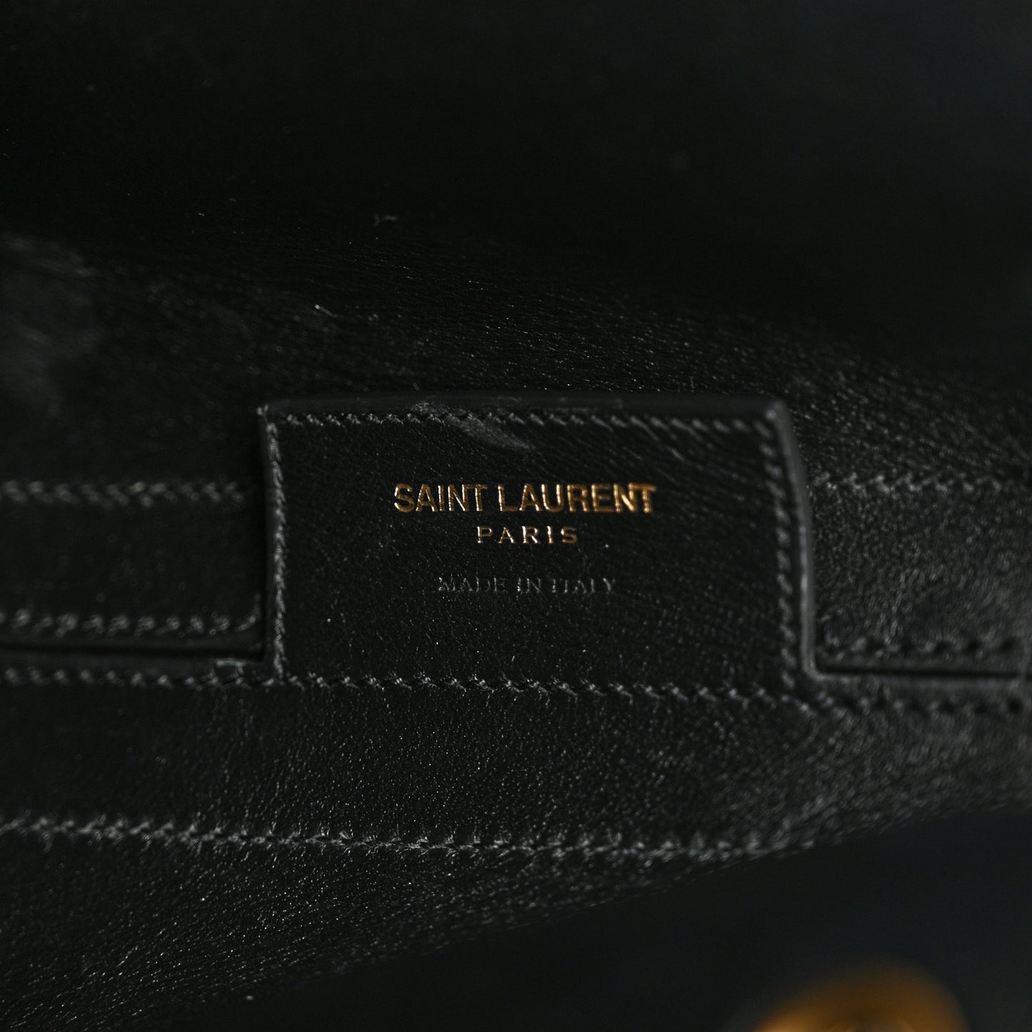 Grained Calfskin Medium Emmanuelle Bucket Bag Black