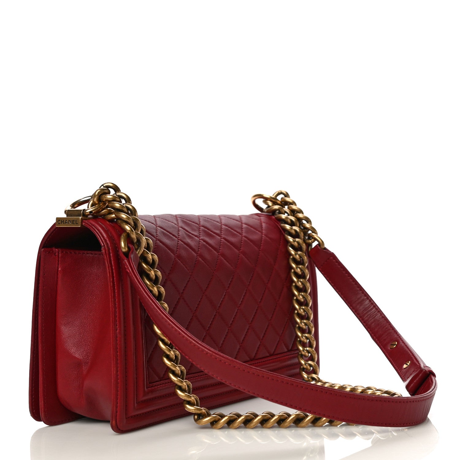 Chanel Calfskin Quilted Medium Boy Flap Red 2 of 21