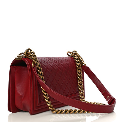 Chanel Calfskin Quilted Medium Boy Flap Red 2 of 21
