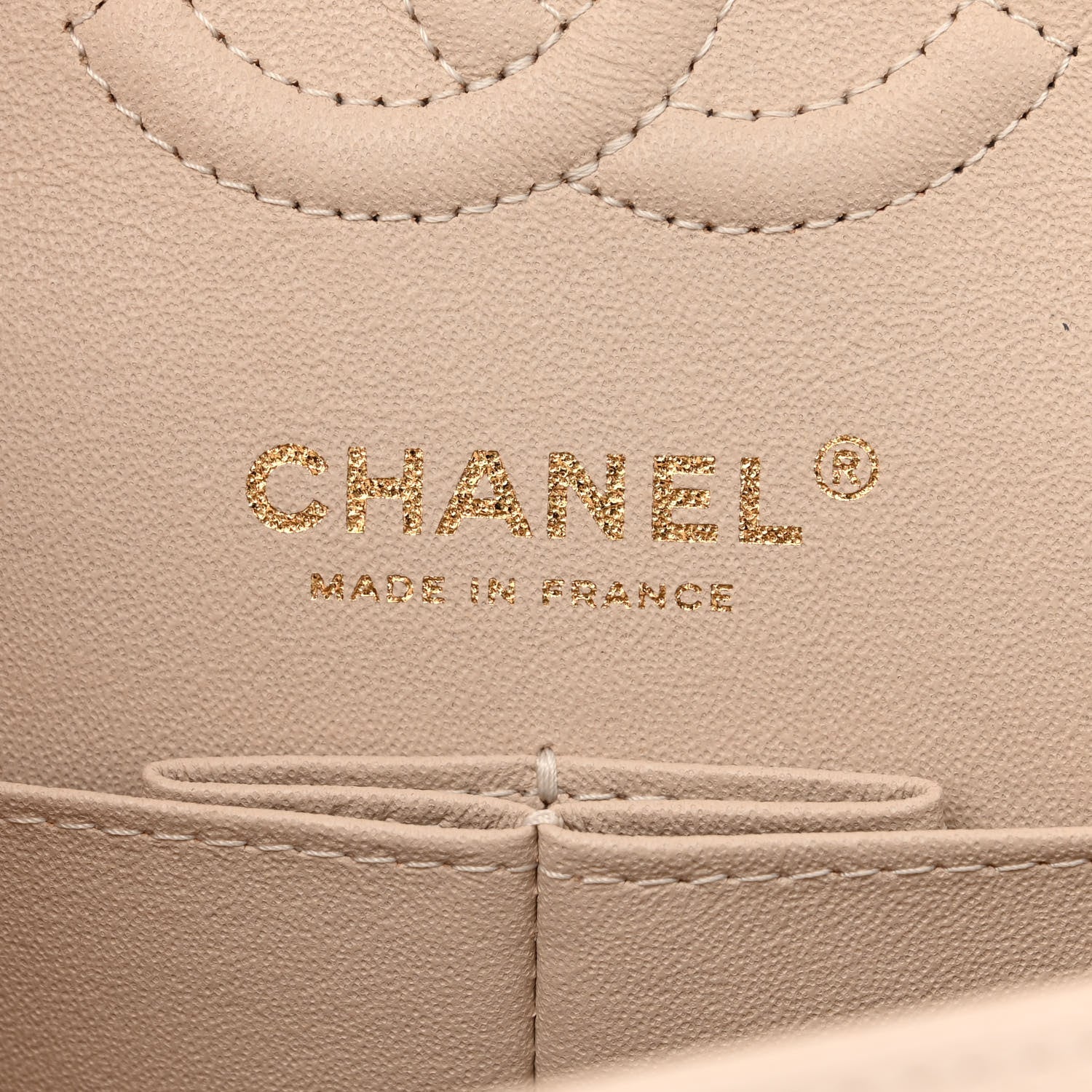 Chanel Caviar Chevron Quilted Small Double Flap Beige 6 of 11