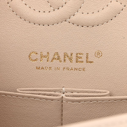 Chanel Caviar Chevron Quilted Small Double Flap Beige 6 of 11