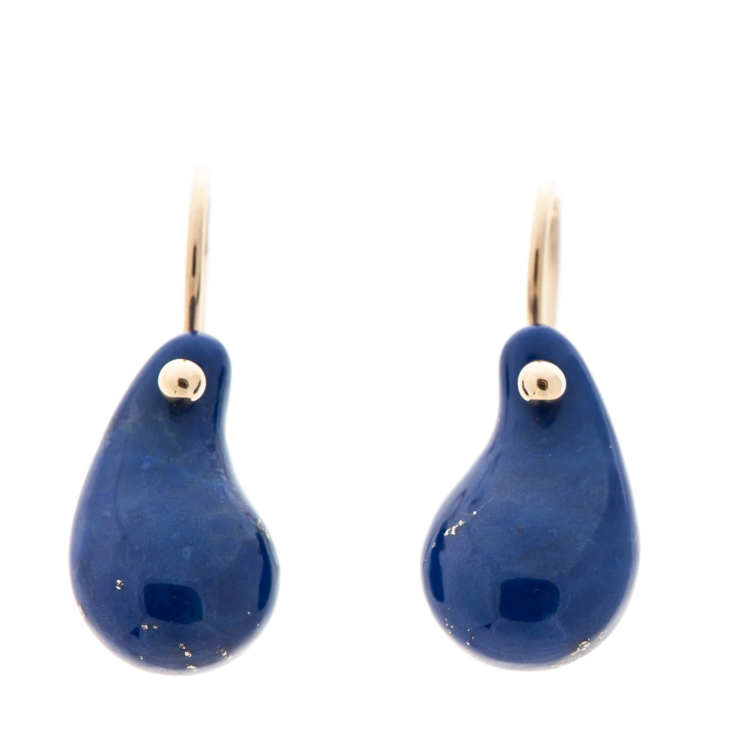18K Yellow Gold Lapis Elsa Peretti Drop Earrings Blue