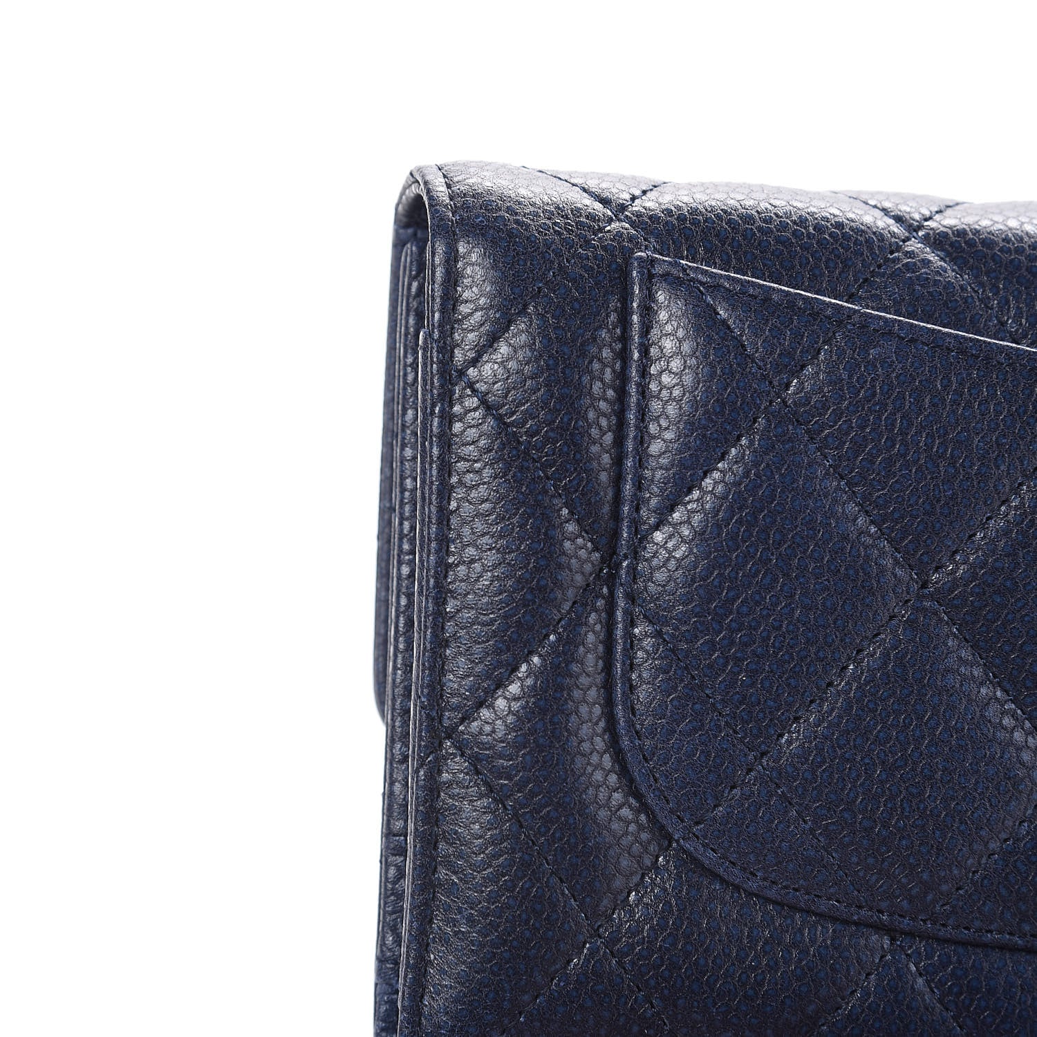 Chanel Metallic Caviar Quilted Reissue Long Flap Wallet Navy Blue 12 of 16