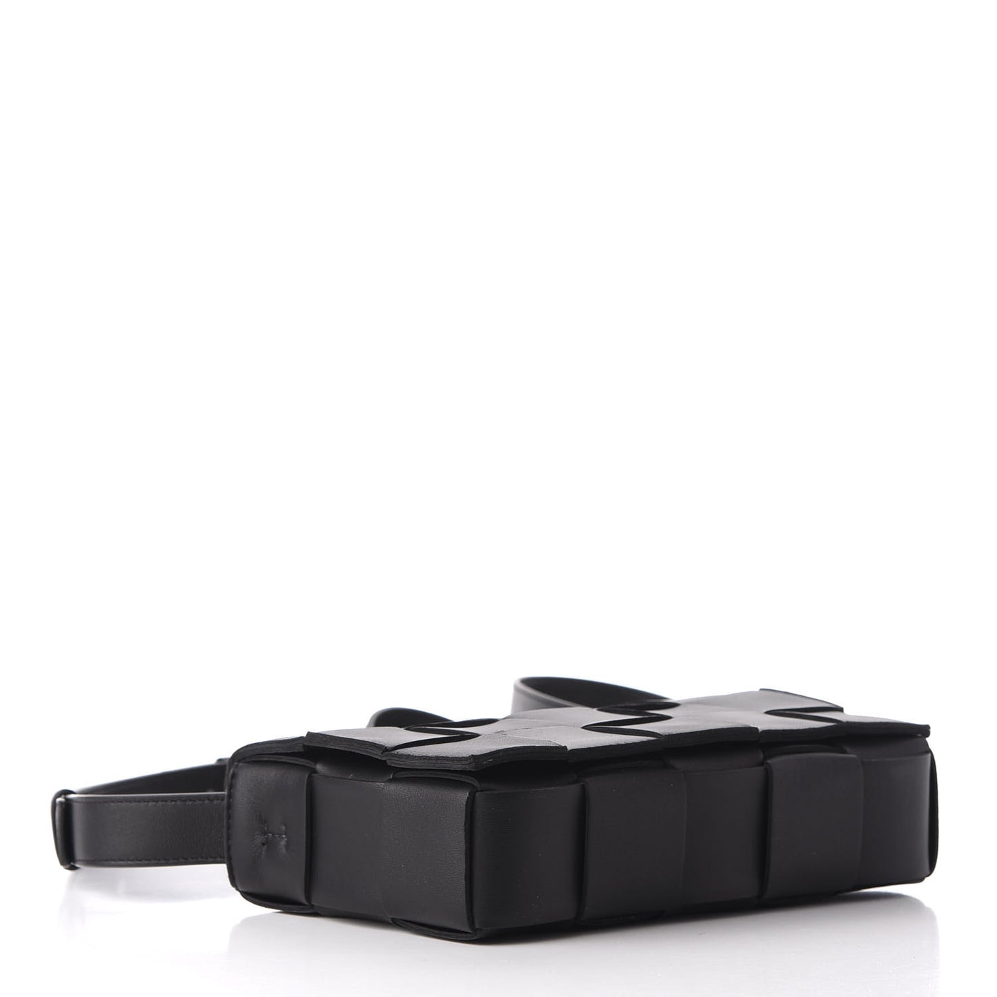 Lambskin Maxi Intrecciato Cassette Crossbody Bag Black