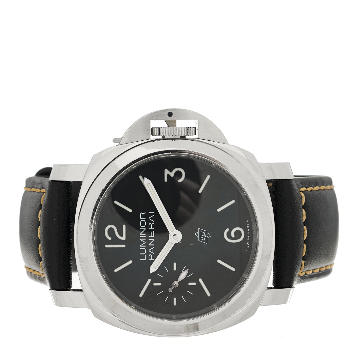 Panerai Stainless Steel Calfskin 44mm Luminor Logo Manual Winding Watch Black PAM01084 2 of 5