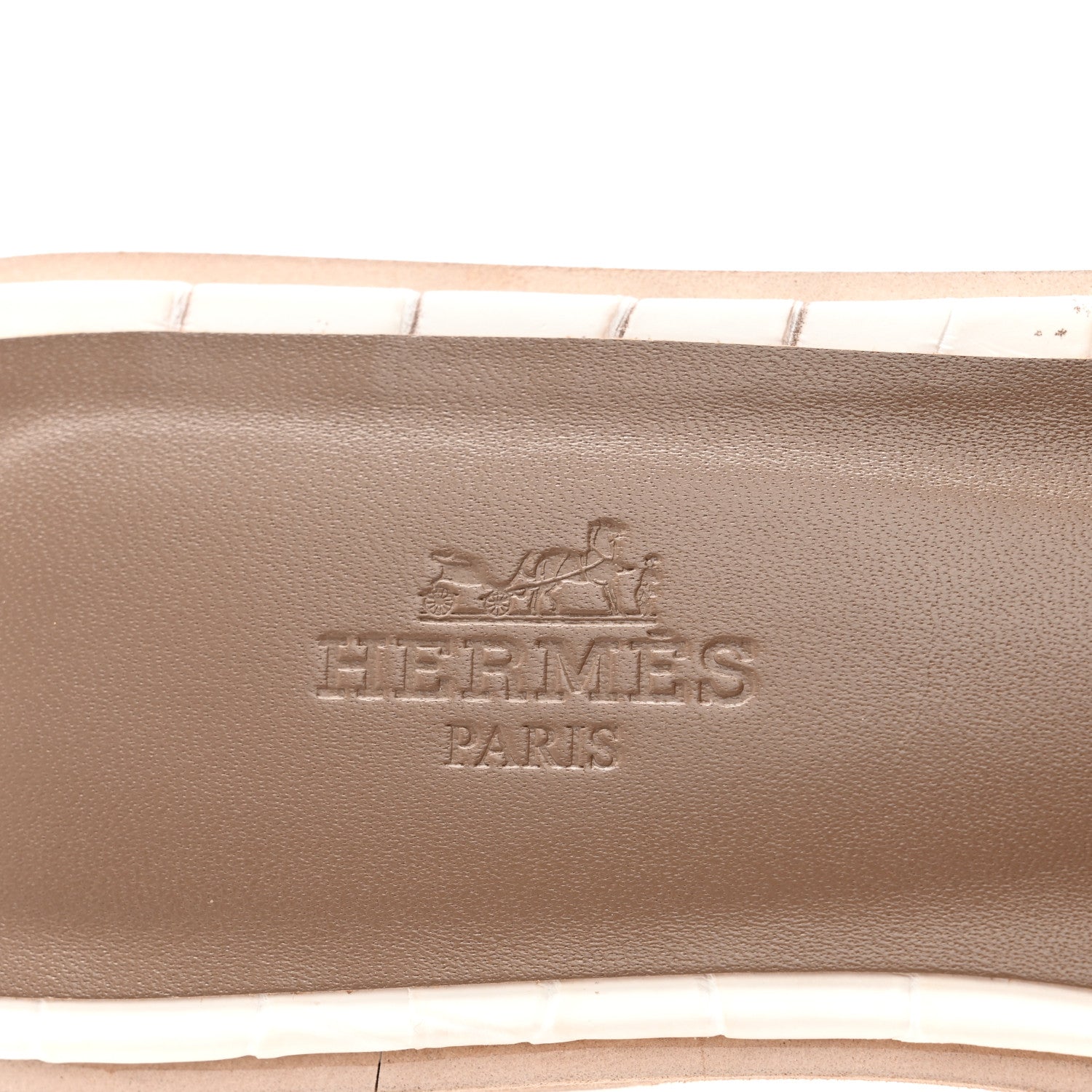 Hermes Matte Niloticus Crocodile Himalaya Oran Sandals 36 Blanc 6 of 9