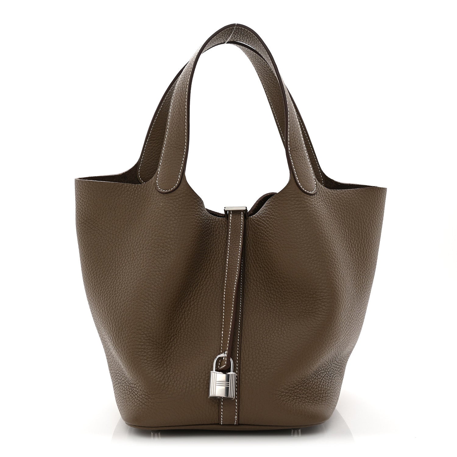 Hermes Taurillon Clemence Picotin Lock 22 MM Etoupe 1 of 10