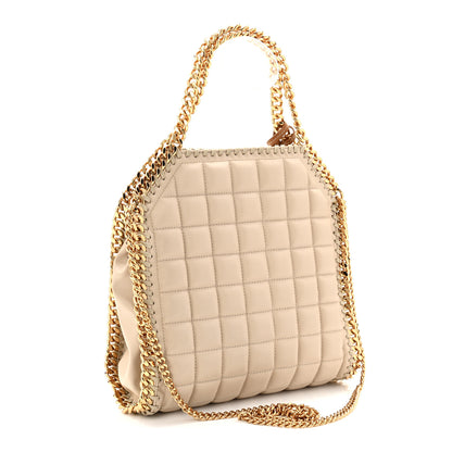 Stella McCartney Vegan Leather Quilted Mini Falabella Tote Semolina 3 of 10