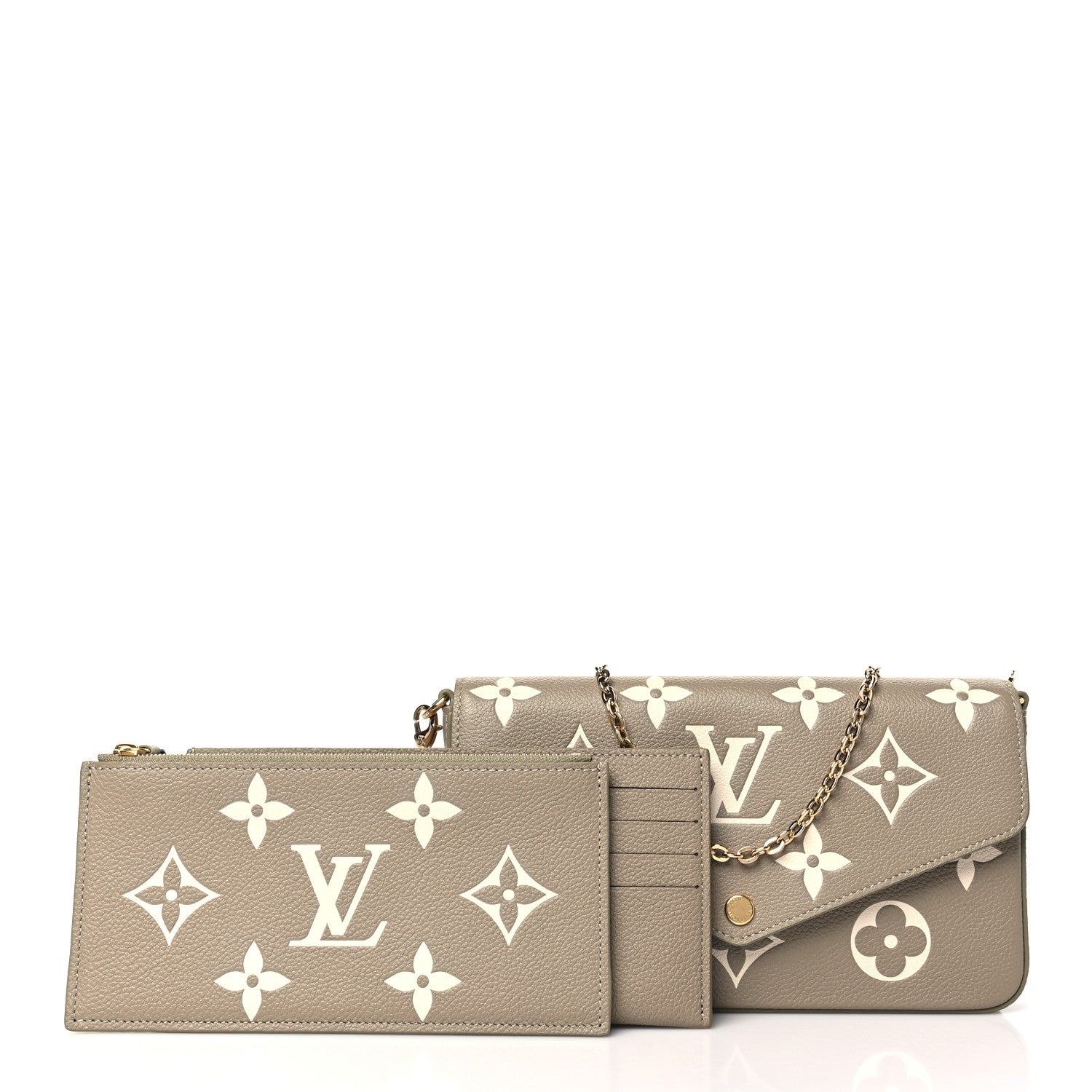Louis Vuitton Empreinte Monogram Giant Felicie Pochette Khaki Cream 3 of 10