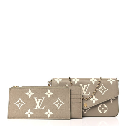 Louis Vuitton Empreinte Monogram Giant Felicie Pochette Khaki Cream 3 of 10