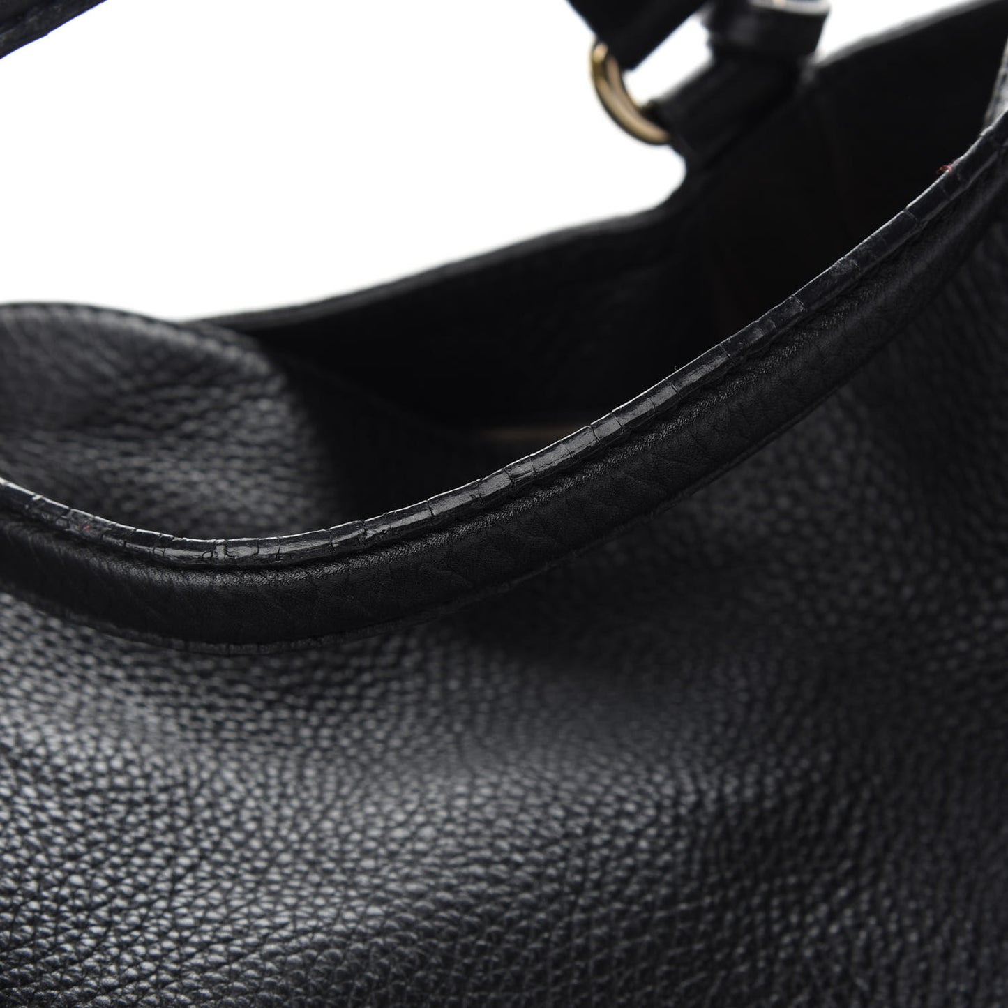 Pebbled Calfskin Large Soho Shoulder Bag Black